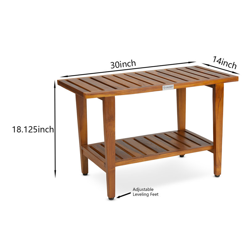 TeakCraft 30" W Teak Shower Bench & Reviews | Wayfair
